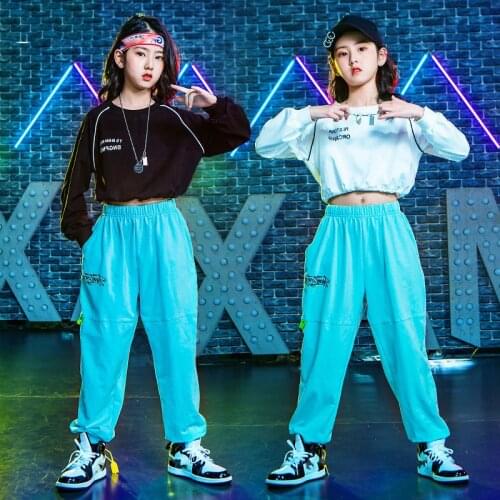 Girls Hip Hop Clothing Street Dance Costumes Tide Autumn Children Jazz Dance Costumes Ballroom Performance Stage Outfits DQS3189