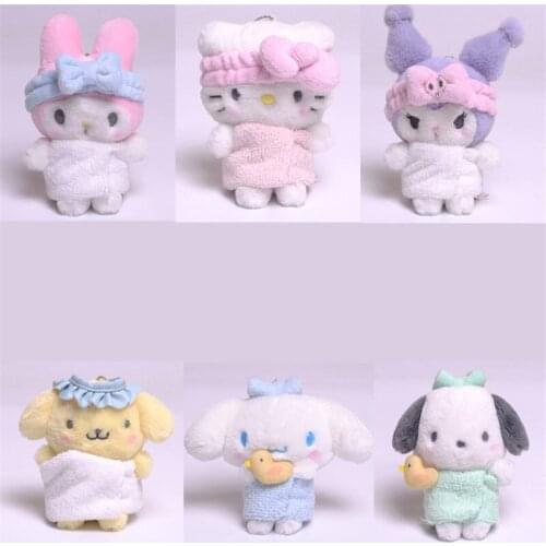 20Cm/10Cm Plush Doll Kuromi Hellow Kittys Cinnamoroll Melody Kawaii Plush Keychains Cartoon Hot Spring Series Stuffed Toys Gift