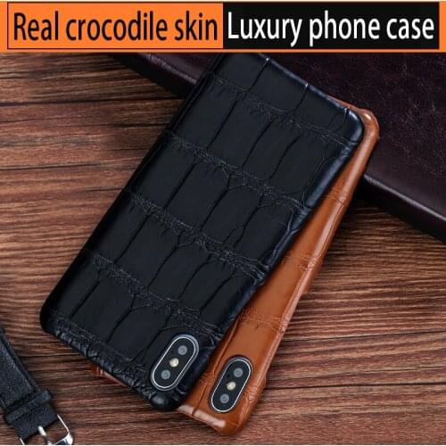 Natural Crocodile skin shockproof phone case for iphone X case XS XSMax XR 6 7 8 8plus SE 2020 luxury Business protective case