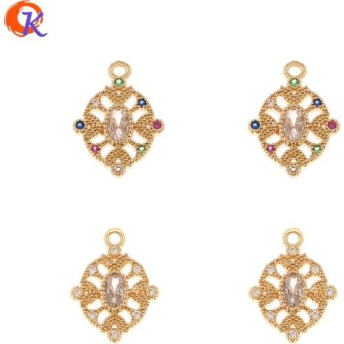 Cordial Design 50Pcs 12*16MM Jewelry Accessories/Hand Made/CZ Charms/Earrings Findings/DIY Jewelry Making/Rhinestone Pendant