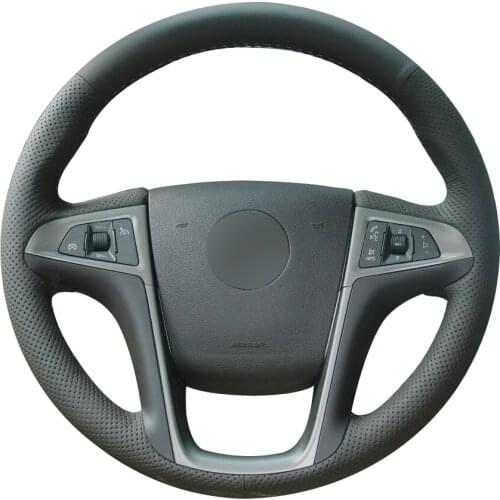 Dark Gray Natural Leather Car Steering Wheel Cover for Buick Lacrosse 2009-2012 Chevrolet Equinox 2010-2016