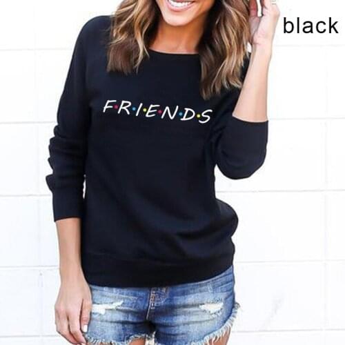 Womens FRIENDS Print Hoody Sweatshirt Ladies Casual Pullover Jumper Tops