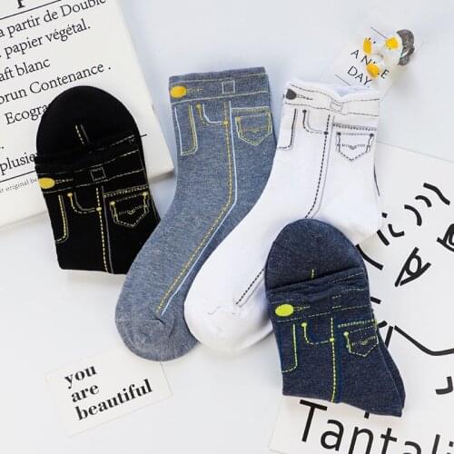 Women Middle Tube Socks Original Newfangled Summer Man Easy to Match Cotton Ins Fashion Innovative White Black Blue