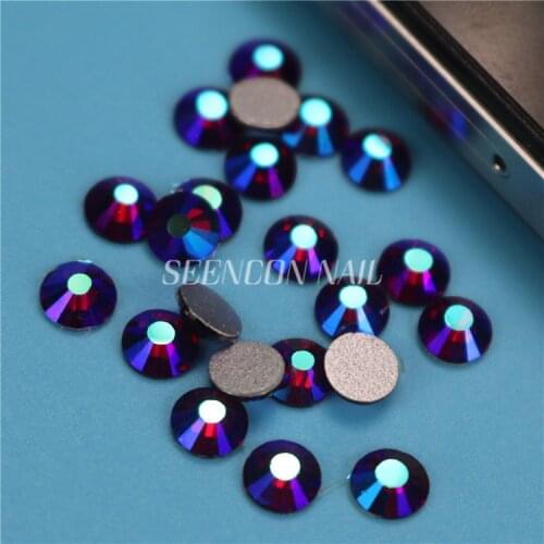 1440pcs/lot Dark Siam AB color SS3-SS20 Non Hotfix Flatback Rhinestones for Nails 3D DIY Nail Art Decoration Glitter Crystal