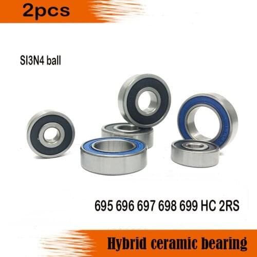 2PCS 694 695 696 697 698 699 2RS RS HC Steel Hybrid Ceramic Bearings Bike Bearing si3n4 balls