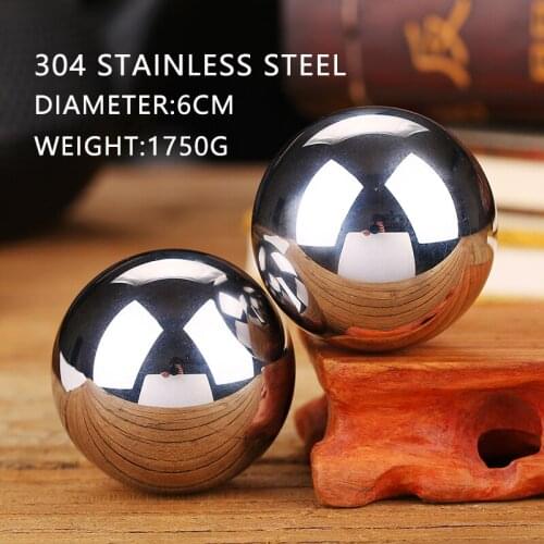 304 stainless steel Baoding Ball Daily Exercise Stress Relief Handball Therapy Massager Ball Hand Strength Fitness Balls 6cm
