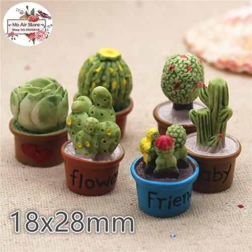5pcs/lot 3D kawaii resin cabochons flower bonsai microlandschaft 18x24mm