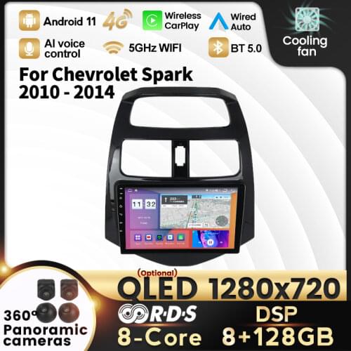 6G RAM+128G ROM 4G LTE Android11 octa core car dvd player gps For Chevrolet Spark 2010 - 2014 radio stereo navigation Multimedia