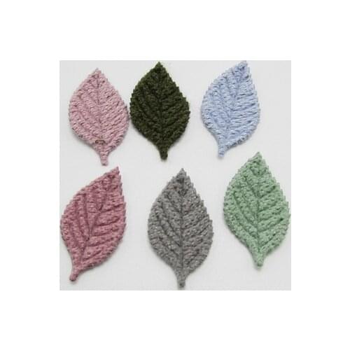 80pcs 2.8cm shiny simulation leaves Padded Patches Appliques For Clothes Sewing Supplies DIY Hair Bow Decoration