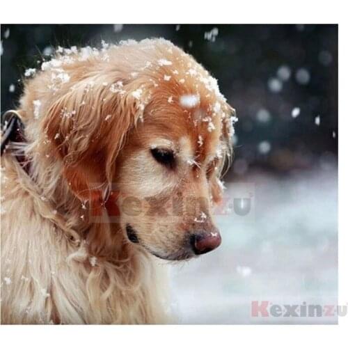 Kexinzu Full 5D DIY Square/Round Drill Diamond Painting "Animal Dog" 3d Diamond Embroidery Cross Stitch Decor Gift Ke32