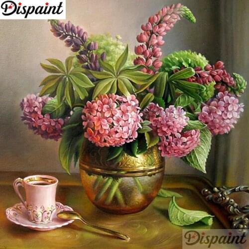 Dispaint Diamond Painting "Flower landscape" Cross Stitch Custom Photo Diamond Embroidery Square Round Drill Home Decor A27684