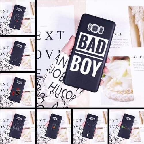 Phone Cover For Samsung Galaxy S5 S6 S7 Edge S8 S9 Plus Case Silicone Black Heart TPU For Samsung Galaxy Note 4 5 8 9 Phone Case