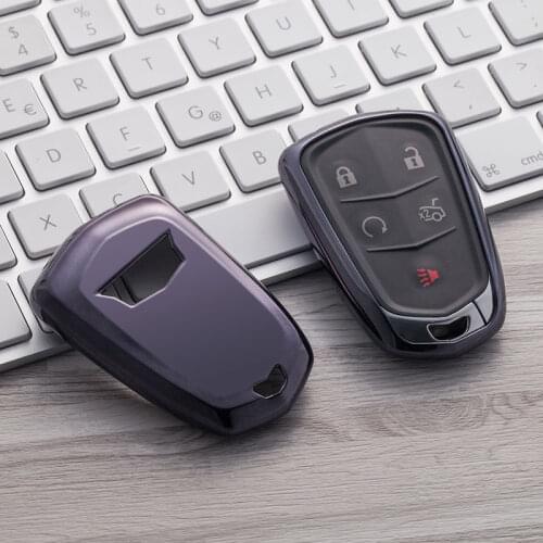 Black Key Cover Fob Case TPU Smart Protective for Cadillac ATS CTS CT6 XTS Escalad