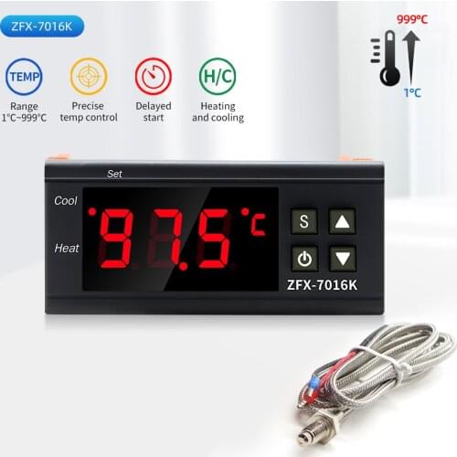 Thermostat 10A 12V 24V 110-220V with Sensor Digital Temperature Controller Regulator 999℃ Burner Oven Control Switch K-type Ther