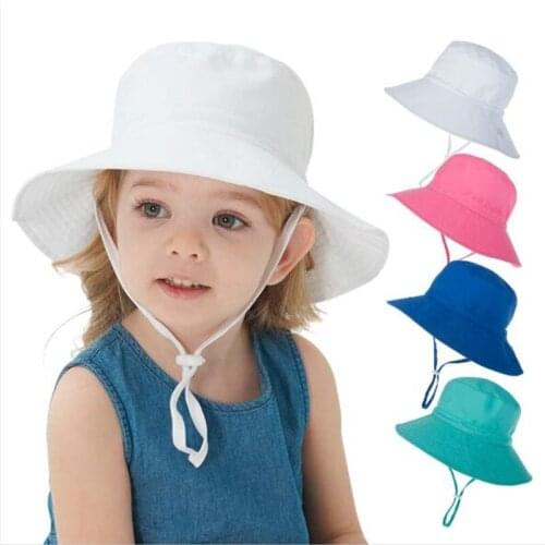 2021 New Summer Baby Sun Hat Children Unisex Beach Bucket Hats Fashion Infant Boys Girls Caps UV Protection