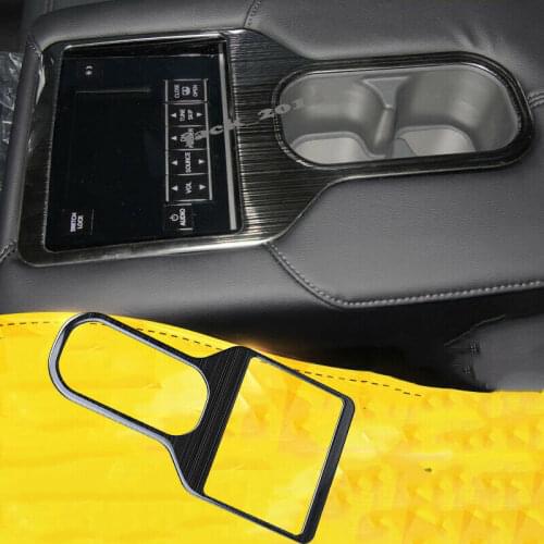 For Honda CRV CR-V 2017 2018 2019 Black titanium Rear Water cup Holder Cover Trim