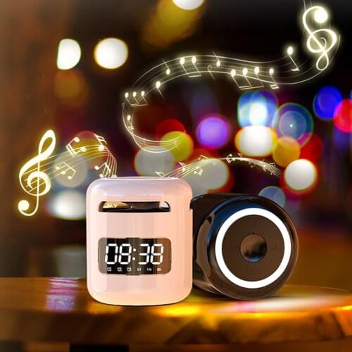 Electronic Table Alarm Clocks with Bluetooth Speaker FM Radio Portable Mini Snooze Night Light Digital Desk Clock Home Office