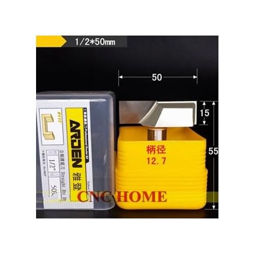 Arden Bottom Cleaning Router Bits CNC Flat End Milling Cutter for Trimmer Engraving Machine 1/2*50mm/55mm/60mm/80mm 12.7mm Shank