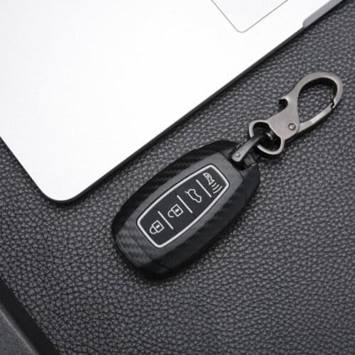 Carbon ABS Car Key Case Cover Bag for Hyundai I30 Ix35 Kona Encino Solaris Azera Accent TM Palisade Santa Fe Accessories