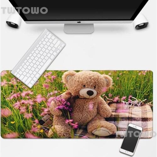Kawaii Teddy Bear Mouse Pad Mousepad Large Desk Mat Keyboard Pad MousePad Mouse Mat Non-slip HD Custom Carpet Mice Pad