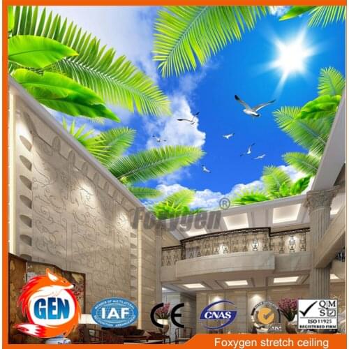 Home decor material Dightal printing UV printed suspended ceiling PVC stretch ceiling fabric