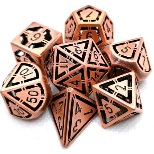 Metal D&D Dice 7 PCs DND Dice Polyhedral Dice Set Role Playing Game MTG Pathfinder