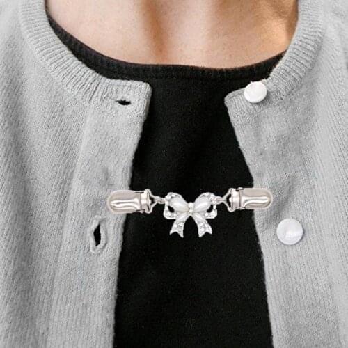 Fashion Zinc Alloy Butterfly Non-slip Brooch Duckbill Clips Sweater Coat Scarf Shawl Cardigan Clips Buckle Clothing Accessories