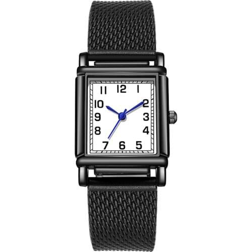 2021 Minimalist Mens Fashion Compact Square Watches Simple Men Business Stainless Belt Analog Quartz Watch Relogio Masculino