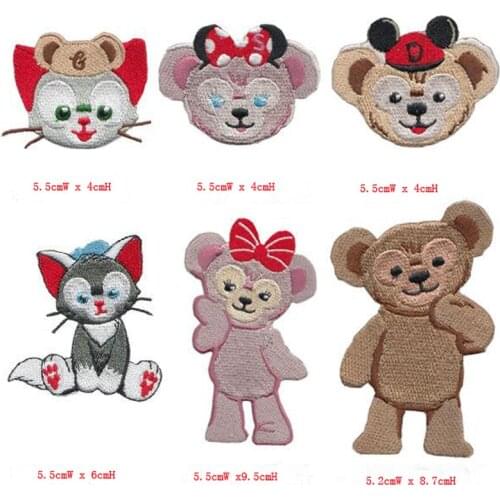 High quality Animal cartoon Patch Clothing accessories Embroidery Applique Hotfix 6pcs/bag