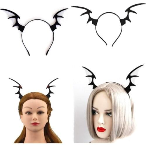 DUTRIEUX 2021 New Devil Wings Bat Cosplay Hairband Cute Women Girl Costume Party Jewelry Accessories Gifts Halloween Animal Ears