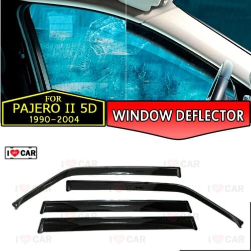 Window deflector for Mitsubisi Pajero II 5D 1990-2004 car window deflector wind guard vent sun rain visor cover car decor