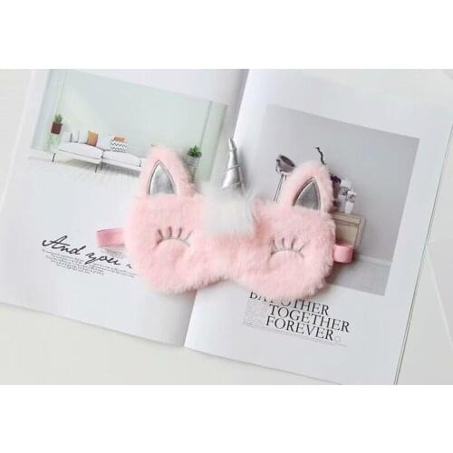 New unicorn plush eyeshade 19x8cm cute small horse plush soft shading sleeping eye mask