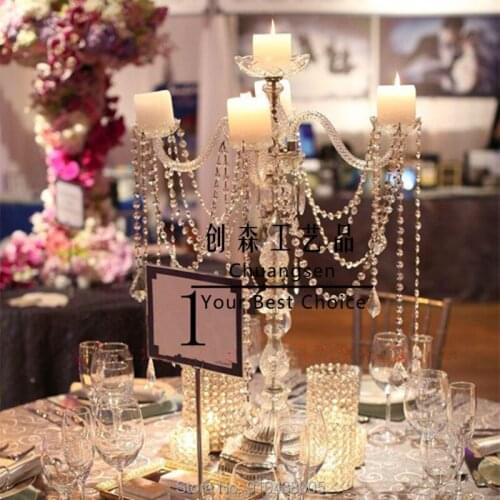 Candle Stand Party Decoration Metal Candle Holder Acrylic Candle Stand Wedding Candlestick Metal Candelabra Free Shipping