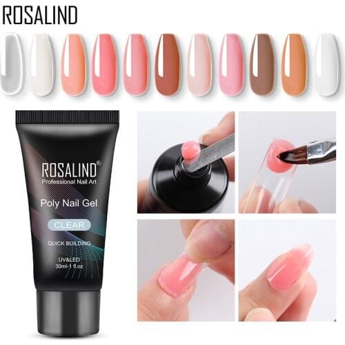 ROSALIND Poly Nails Gel Extension Acrylic Builder Gel Temperature Change Hybrid Varnishes Poly Set Semi Permanent Nail Art