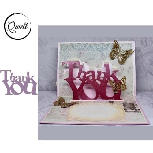QWELL Pop-up Word Thank You Metal Cutting Dies for Scrapbooking and Card Making Paper Embossing Craft New 2019 die cuts