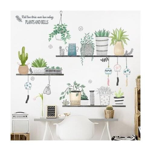 Plant Potting Wall Sticker Nordic Style Posters Paintings for Living Room Wall Sofa Background Wallpaper Vintage Room Decoration