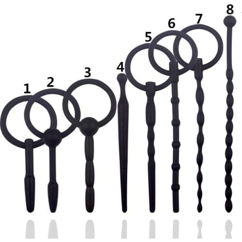 Silicone Urethra Catheter Male Penis Plug Sounding Tube Urethral Stretcher Urethral Sound Dilator Erotic Adult Sex Toy for Men