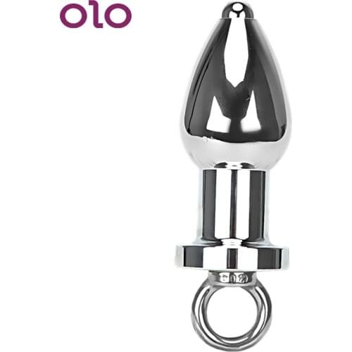 OLO Anal Plug Ring Handheld Butt Plug Erotic Toys Enema Stainless Steel Gay Anal Cleaning Sex Products Sex Toys for Men Women