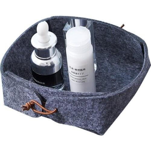 SUNEE Small Felt Storage Box Office Desktop Organizer Home Sundries Storage Organizer Jewelry Makeup Storage Basket Container