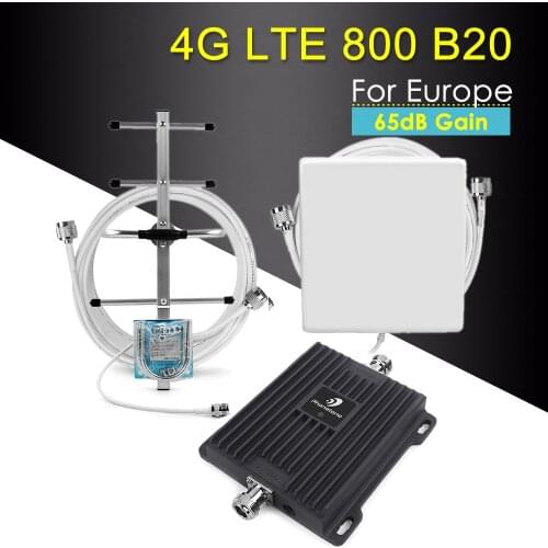 LTE CDMA 4G 800 Mobile Phone Signal Booster 4g Repeater LTE 4g ALC Smart Band 20 65dB Cellular Signal Amplifier Repeater 800mhz