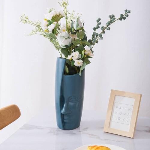 Vase Flower Pot Human Face Vase Flower Vase Home Decoration Pot Vases For Flowers Tabletop Vases For Decoration Plastic Vase Pot
