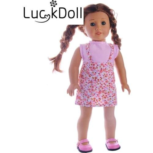 Luckdoll spring and summer cute floral skirt for 18-inch American dolls and 43 cm 18" dolls are the best gift for kids