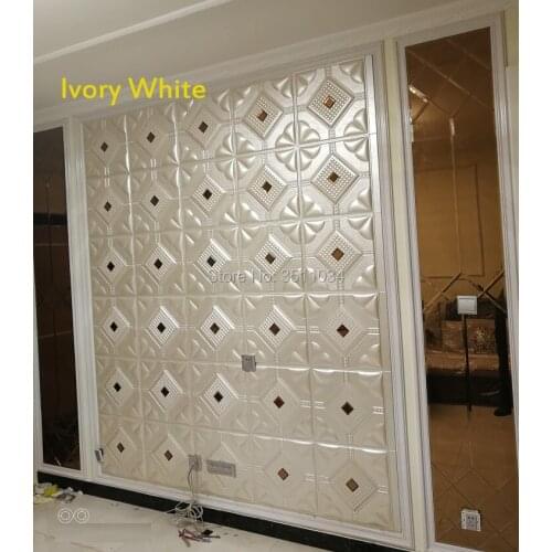 1box 16pcs High quality interior wall paneling ceiling decoration 3d wallpaper 3d leather wall panel For Bedroom TV Back