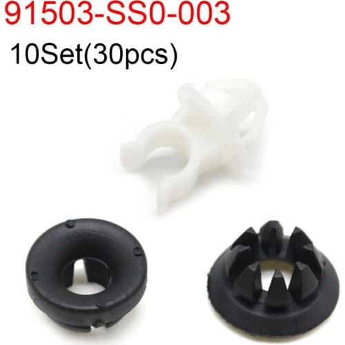 10Set(30pcs) Hood Support Prop Rod Holder Clip for Honda Accord Odyssey Prelude S2000 Acura RDX TSX 91503-SS0-003 91503SS0003