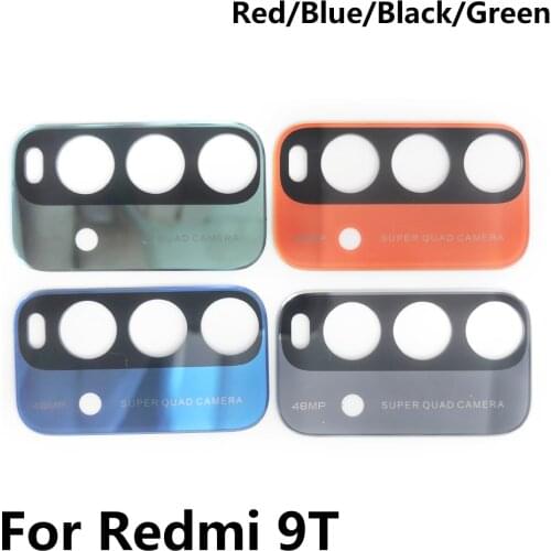 20pcs/lot, For Redmi Note 8T 6 7 8 9 Pro 9S 9T Back Rear Camera Glass Lens with Sticker Replacement Part