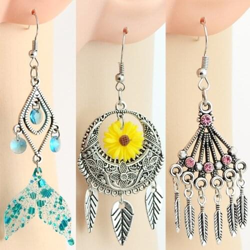 2021 New Design Blue Oceans Fish Shell Drop Earrings For Women Vintag Little Daisy Earrings Girl Friend Gift KJE070