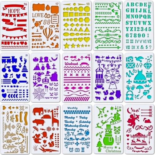 5pc Stencils Christmas Lace Plants And Animals Painting Template DIY Scrapbooking Photo Album Embossing Bullet Journal Stencils