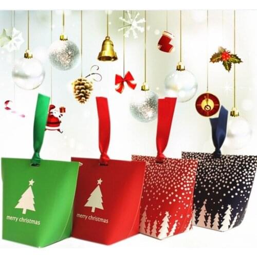 80pcs/Lot Christmas Square Bottom Gift box,Christmas favor box christmas decoration holiday gift box,not include Ribbon sticker