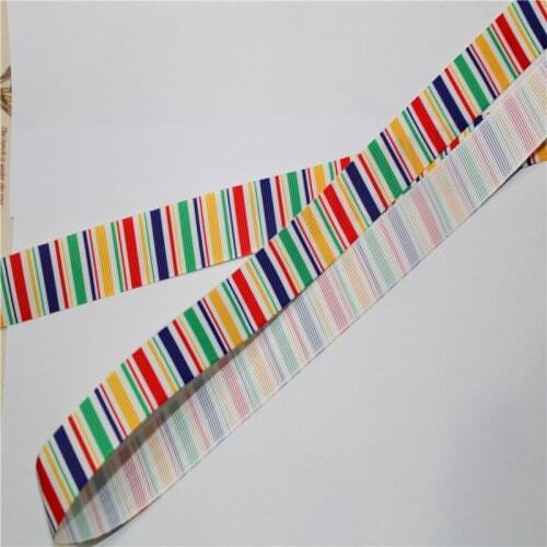 9 16 22 25 38 50 75 mm width rainbow Printed Grosgrain Ribbon or Satin Ribbon CS16