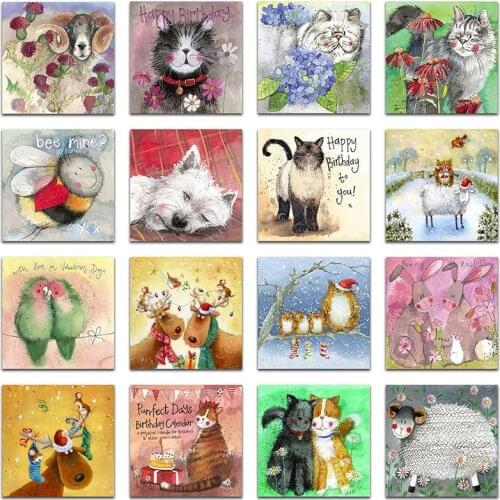 Full Diamond embroidery Animal bee dog DIY 3D Diamond painting Cross stitch cartoon sheep cat Round Diamond mosaic bird rabbit
